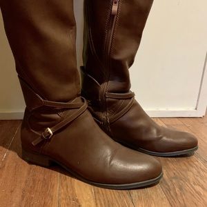 Brown riding boots